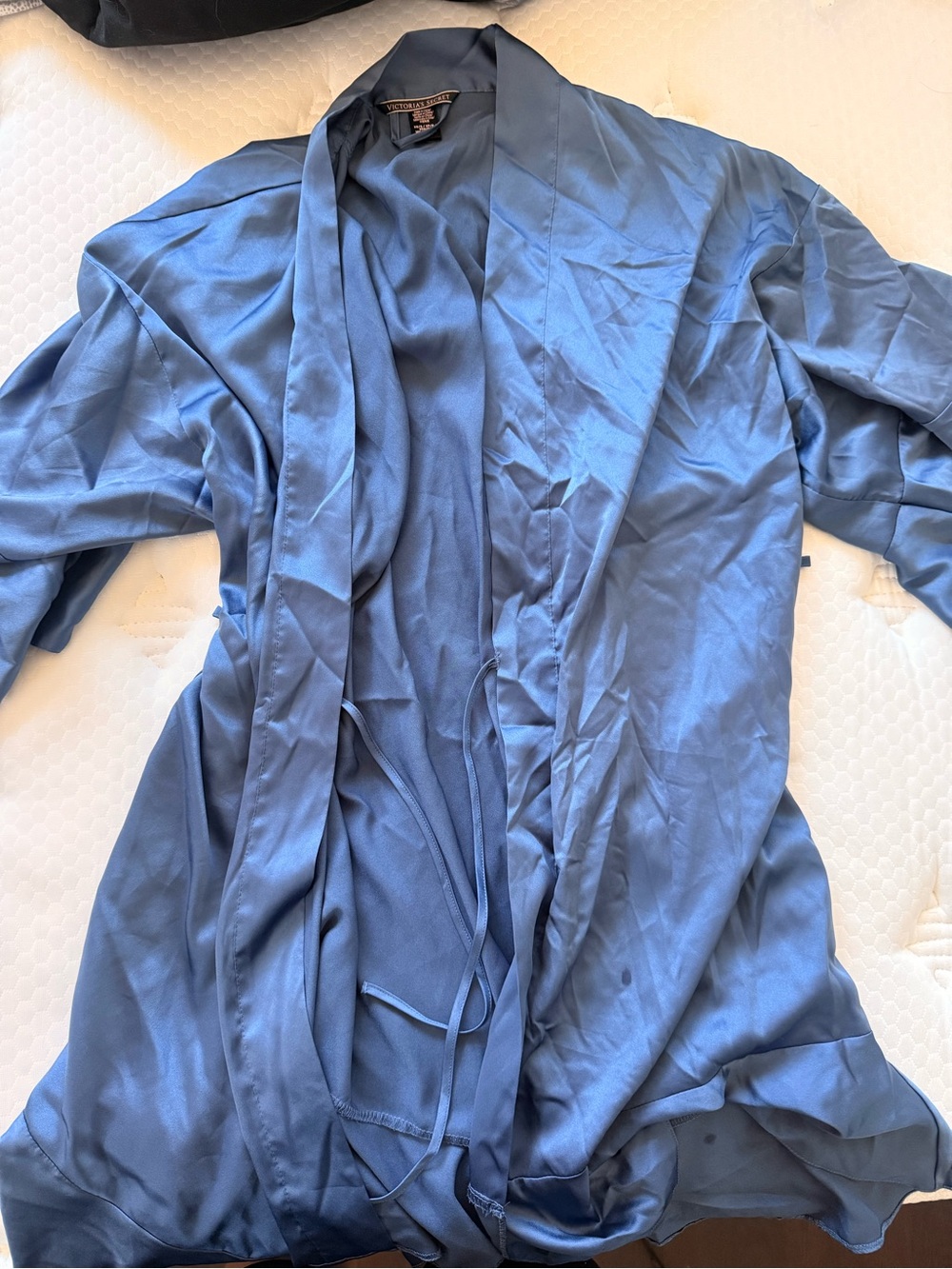 Victoria's Secret Blue Satin Drape Tie-Front Jacket